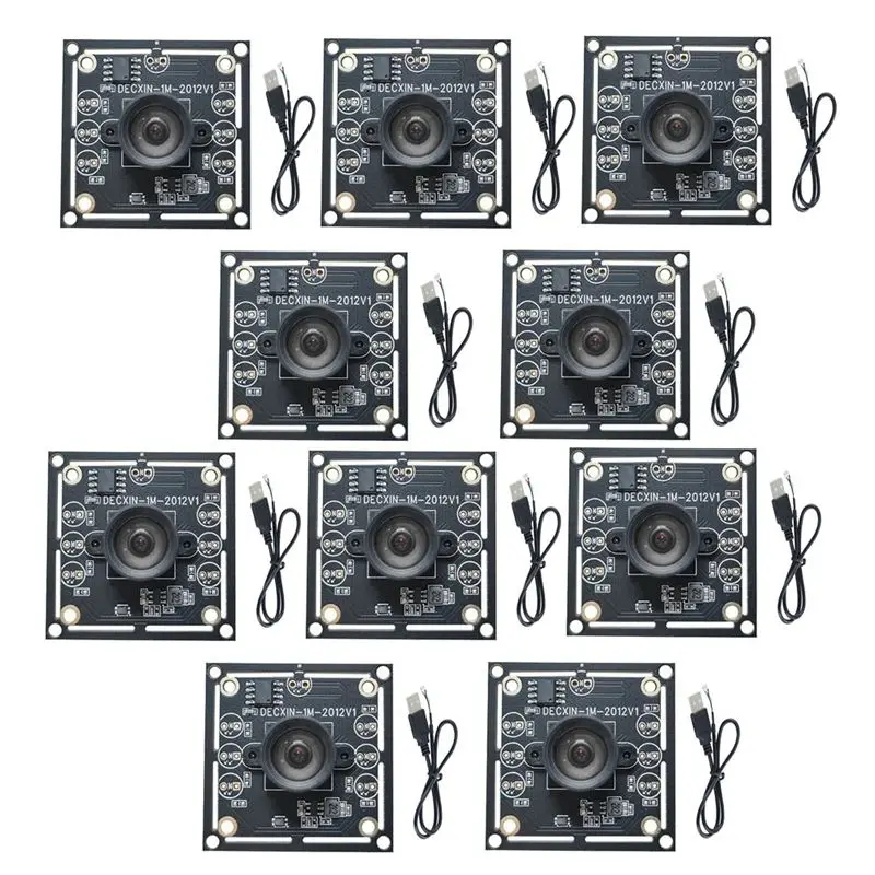 

[AAAE 2026] 10PCS 100 Degree Camera Module 1MP OV9732 1280X720 30Fps USB Camera Module Drive Free For Winxp/7/8/10 With 60Cm Cab