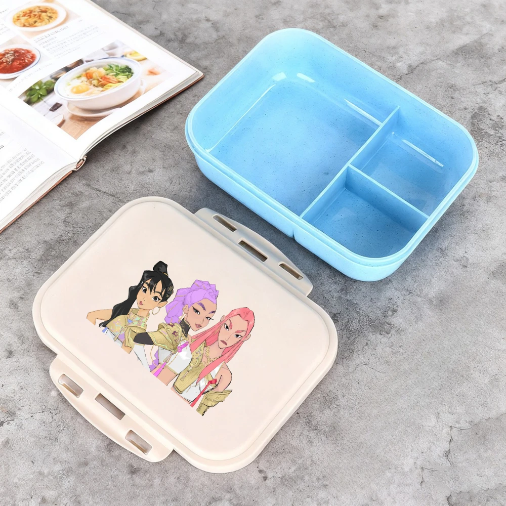 Kpop Demon Hunters Kinder-Lunchbox, tragbar, für Lebensmittel, Obst, separater Behälter, Mädchen, große Kapazität, Lebensmittelaufbewahrungsbehälter, Kindergeschenke