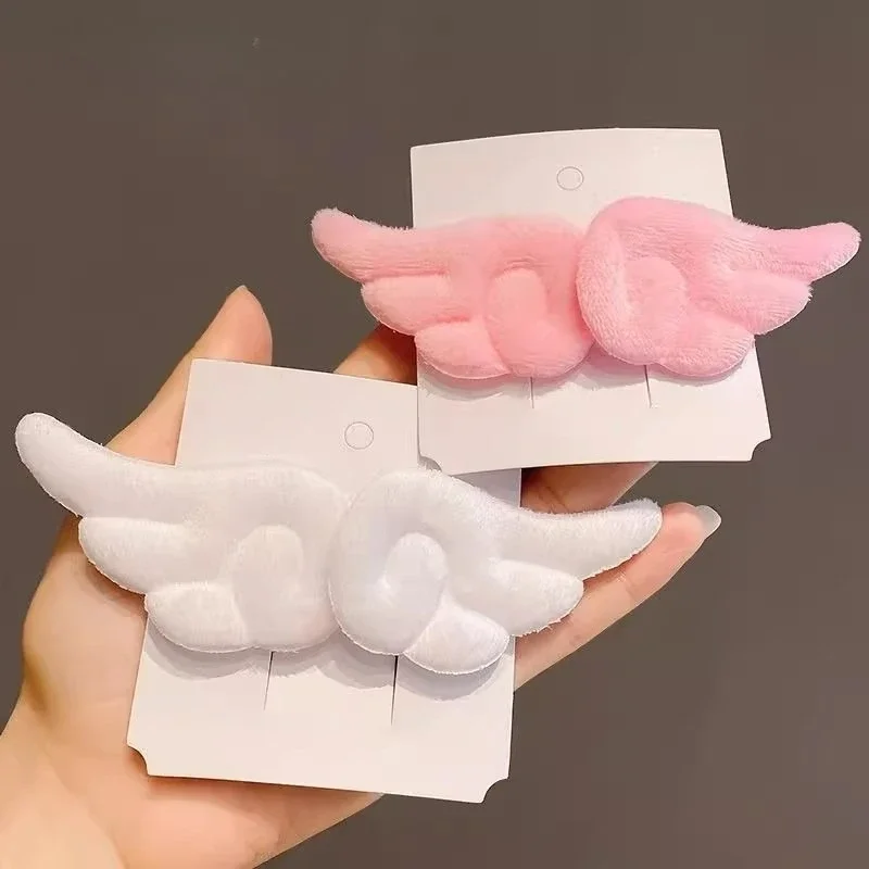 2pairs Super Nette Engel Flügel Plüsch Haarnadel Mädchen Haar Clip Zubehör Barrettes Hairgrip Kopfschmuck Headwear Haarspange Ornamente