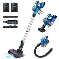 INSE S6P Cordless Vacuum Cleaner with 2 Batteries, Up to 80min Run-time Rechargeable Stick Vacuum, Lightweight Powerful