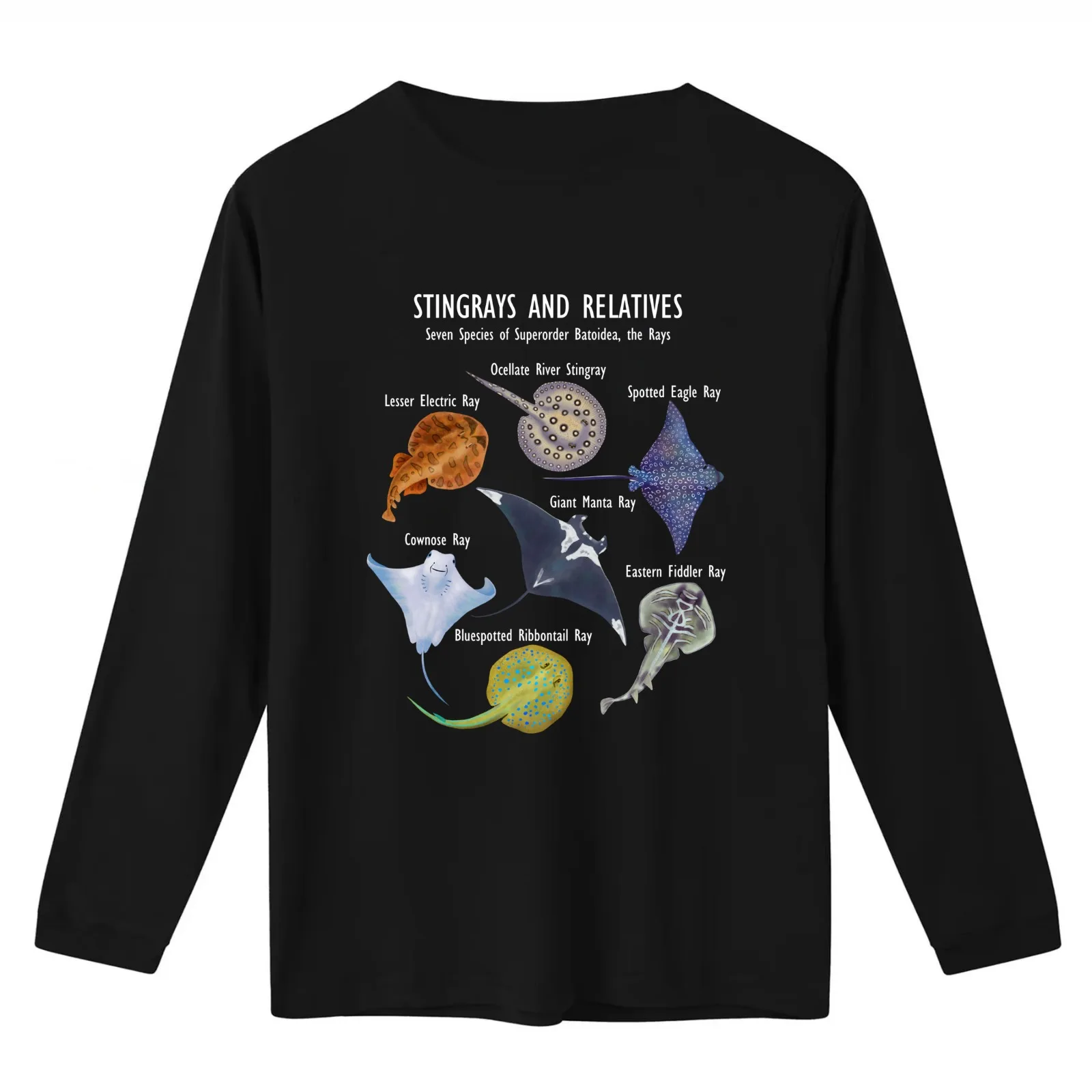 Stingray Species: Manta Ray River Stingray and Relatives T-Shirt Summer Casual Cotton Tee Oversized Streetwear Tops
