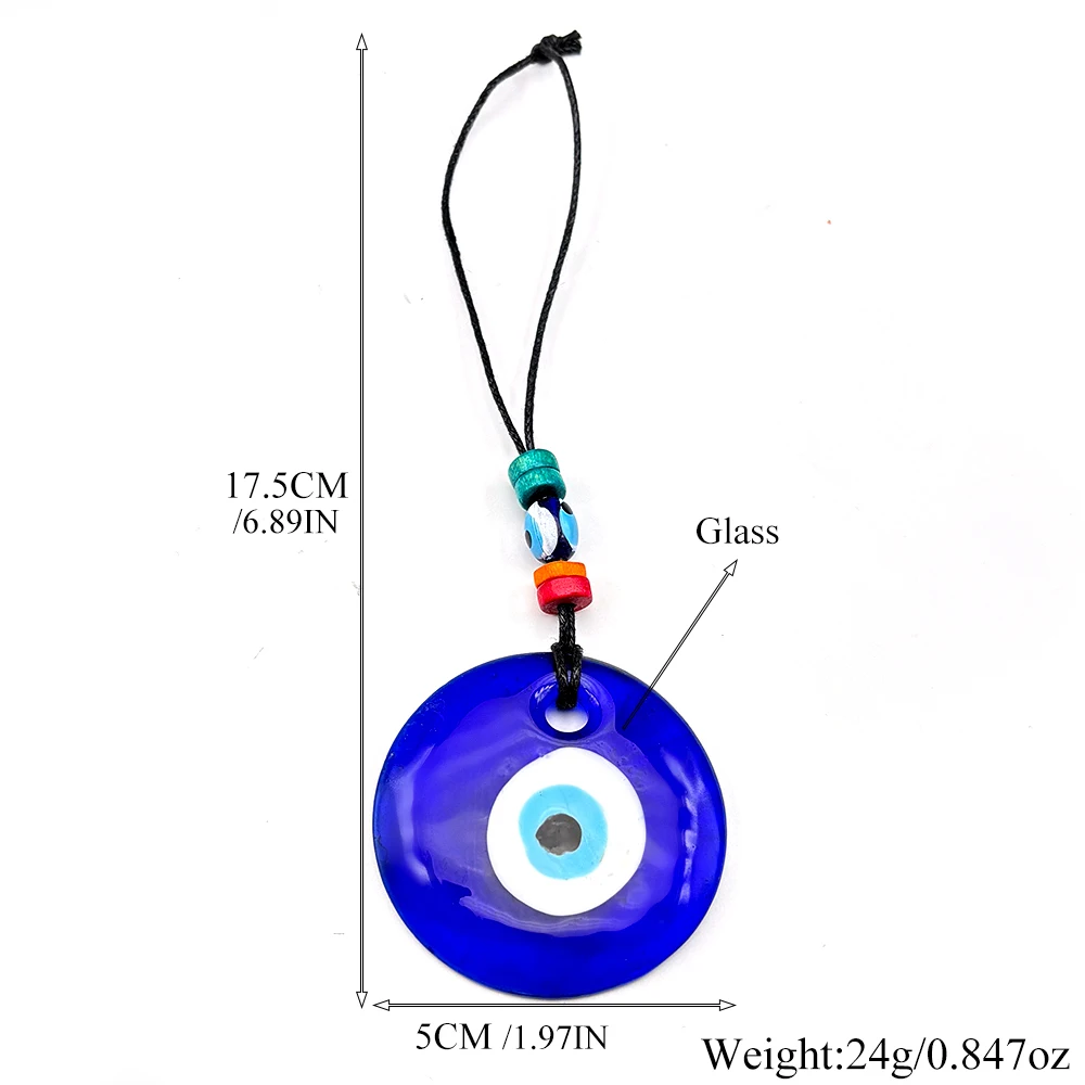 Glücksbringer-Autoanhänger mit türkischem blauem Bösen-Auge, Schlüsselanhänger, Perlen, Wanddekoration für Zuhause, Wohnzimmer, Schmuckzubehör – Detail 3