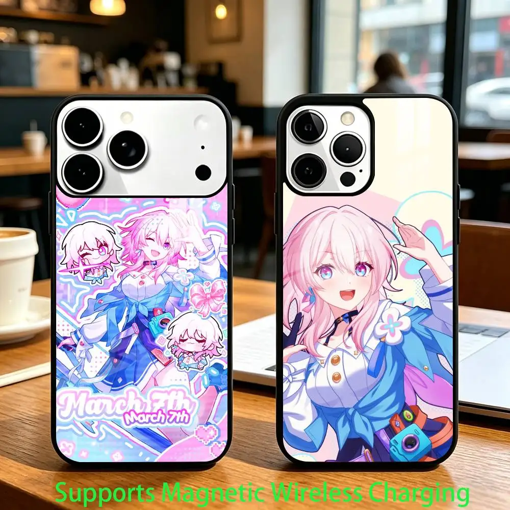 M-March 7th HSR Phone Case For iPhone 18 17,16,15,14,13,12,Plus,Pro Compatible with magnetic wireless charging