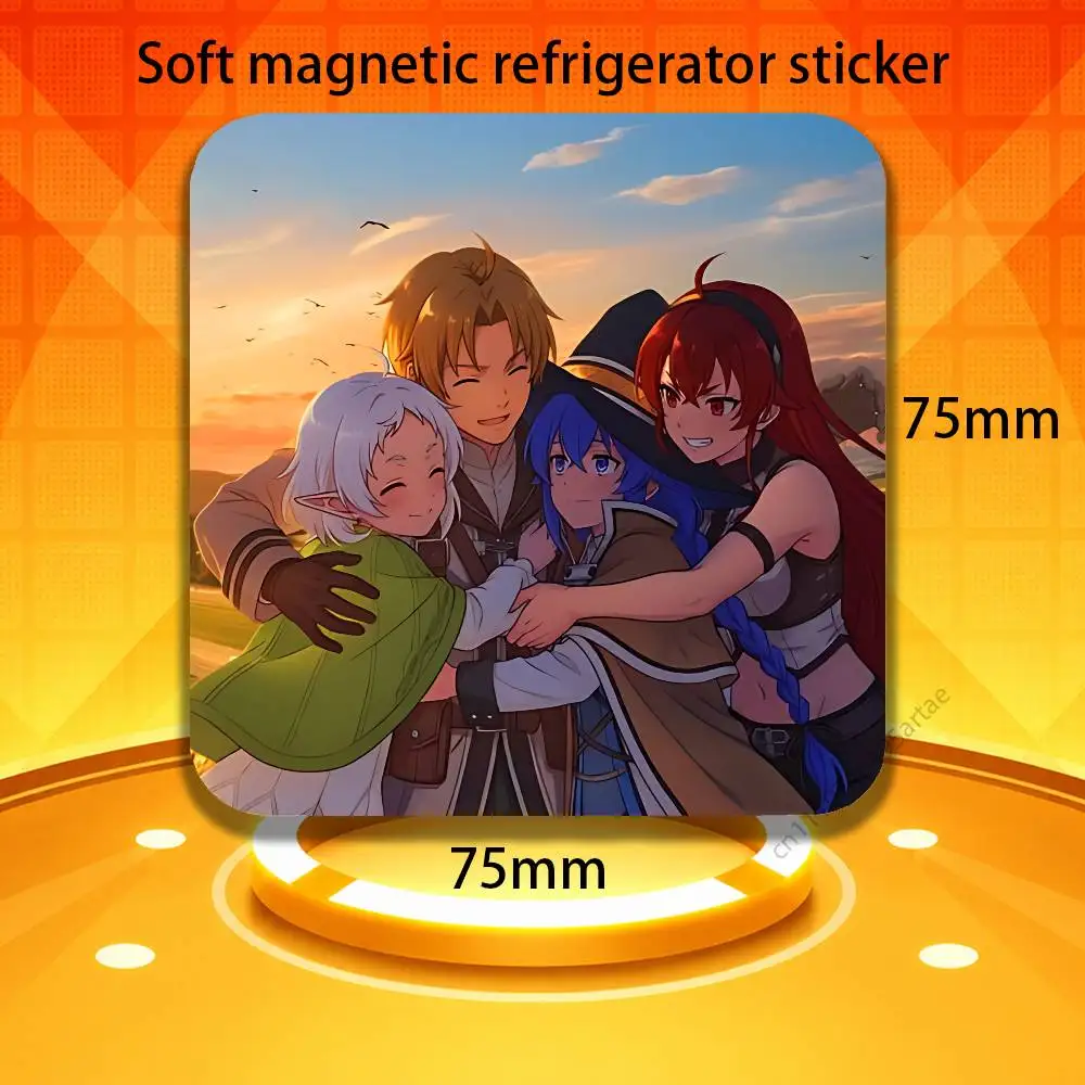 Mushoku Tensei Jobless Reincarnation Painting Fridge Magnets Refrigerator Memorial Gifts For Kitchen Office LockerTravelHomeDeco