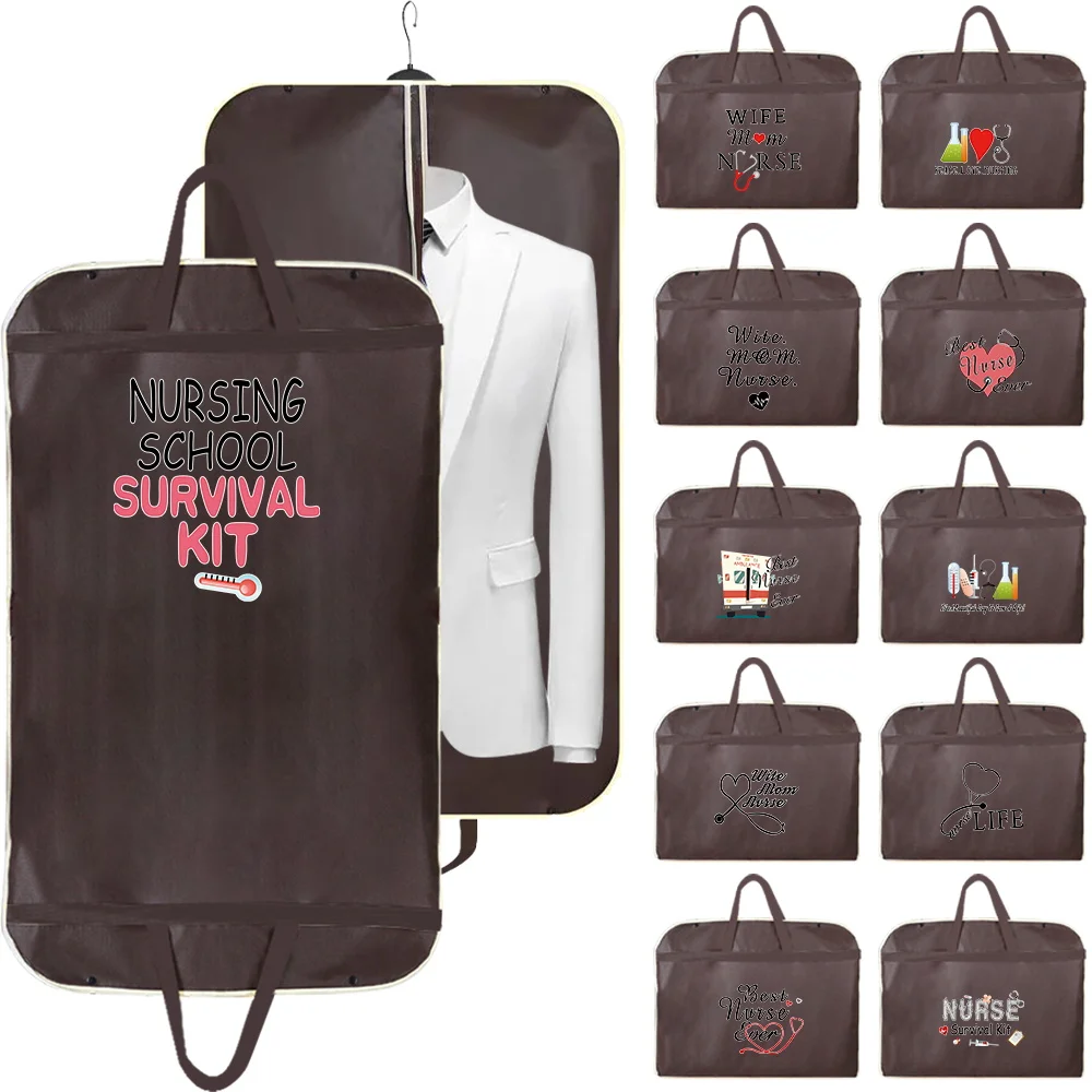 Dustproof Clothing Covers Dress Dust Cover Suit Coat Storage Bag Garment Bags Wardrobe Hanging Clothes Organizer Nurse Pattern