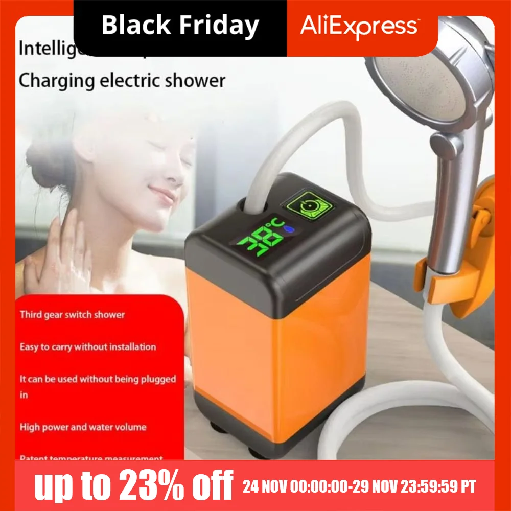 

Интеллектуальный портативный душ с измерением температуры, длительным временем автономной работы, с присоской, перезаряжаемый, бесшумный водяной насос
