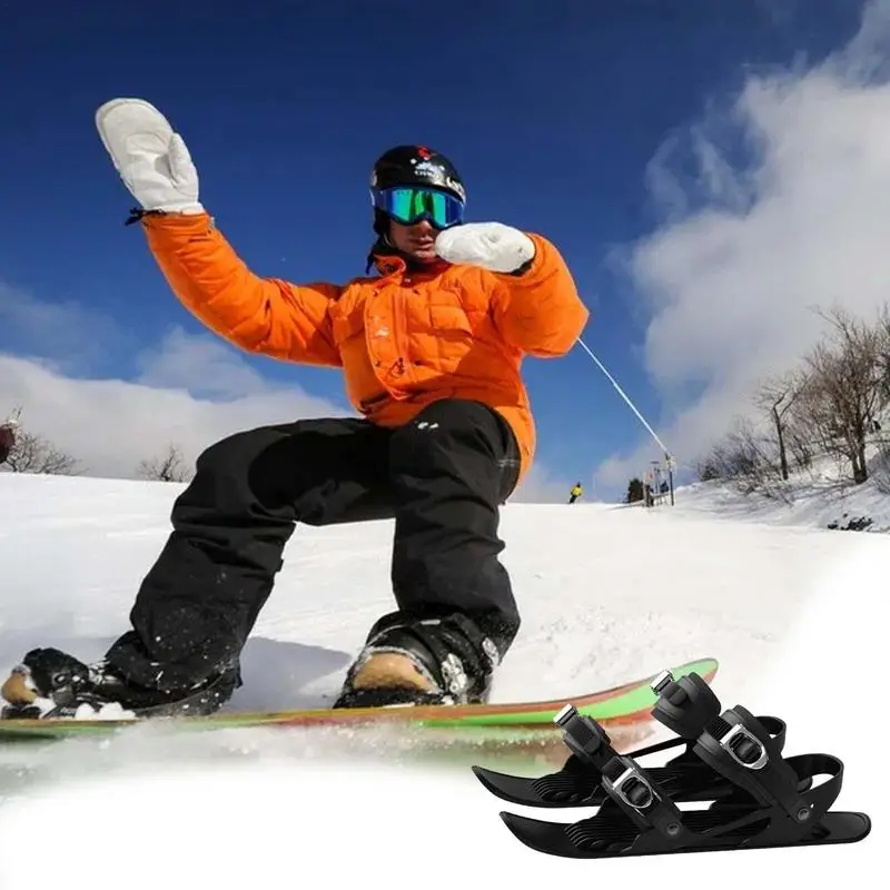 Patines de esquí para la nieve, tabla de snowboard corta, fijaciones ajustables de alta calidad, zapatos de esquí portátiles, tabla de nieve