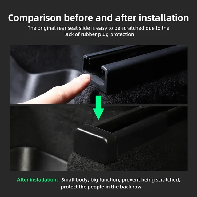 Seat Rail Cover Protector For Tesla Model 3 Y YL Interior Protective Accessories Rear End Pieces Trim (Not Fit Berlin Factory) 4