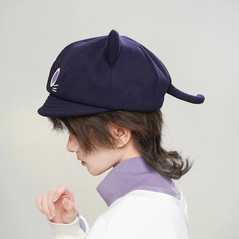 Scaramouche Cat Game Genshin Impact Cosplay Octagonal Hat Unisex Kids Adult Wanderer Balladeer Beret Cap Kunikuzushi Accessories image 6