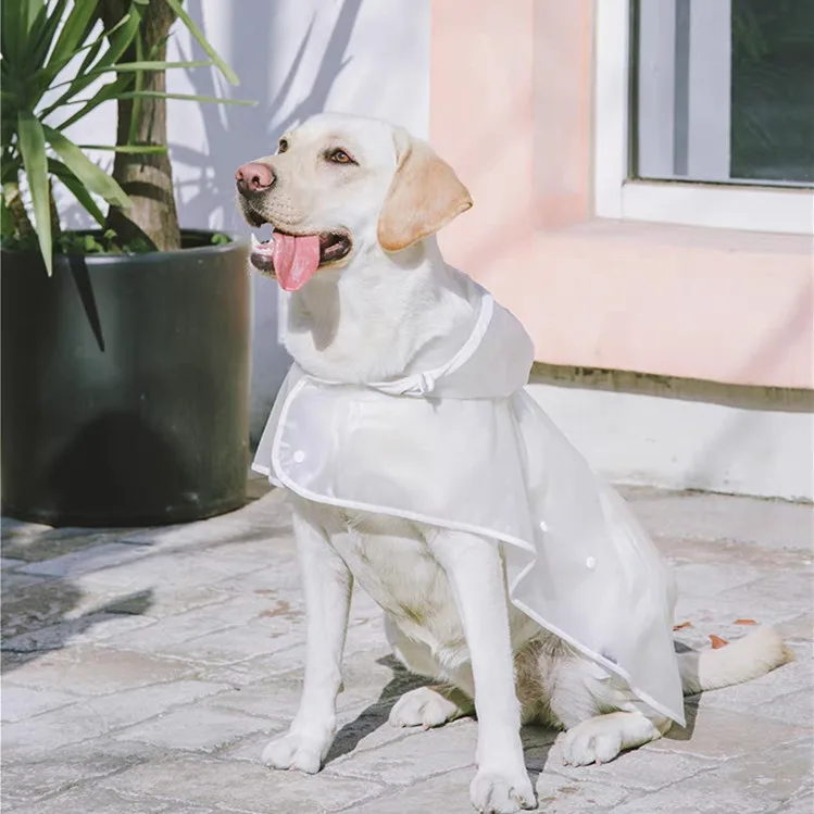 Pet Raincoat Transparent Dog Wear Cloth Waterproof Puppy Coat Medium Large Size