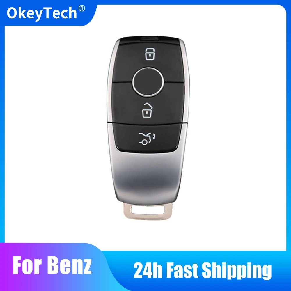 OkeyTetch Modified Remote Car Key Case 3 Buttons For Mercedes Benz 2017 E Class E43 E300 E400 W213 2018 S Class Insert Blade