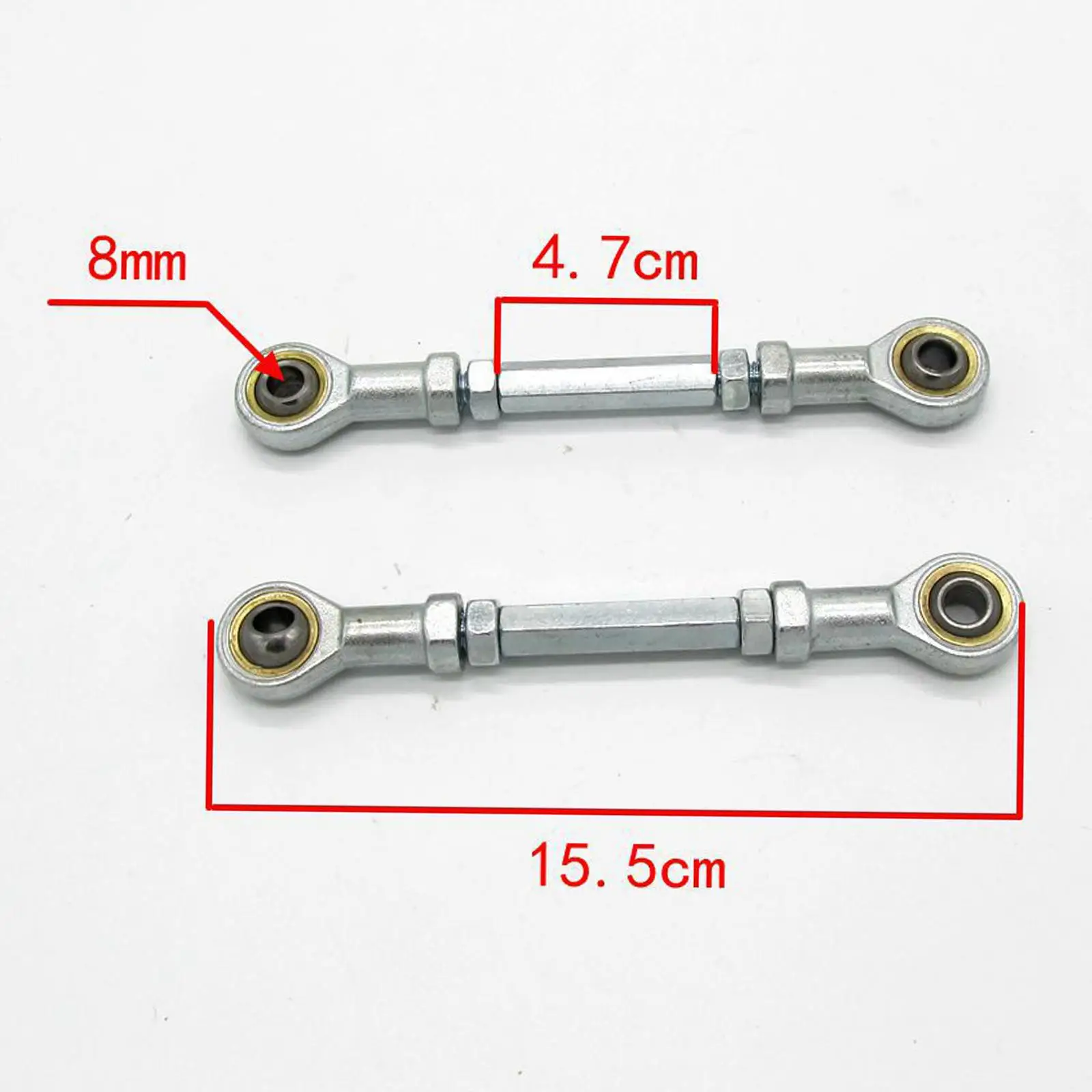 2x Steering Tie Rod Kit with Left & Right Hand Tie Rod Ball Joint Fits for Mini ATV Go Kart