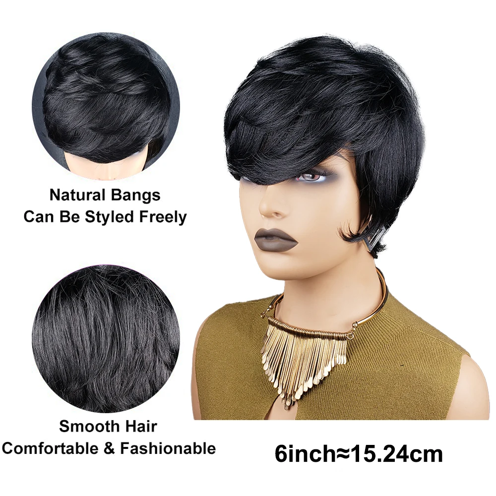 عابث قطع مستقيم شعر بشري أسود قصير بوب شعر مستعار رخيصة ريمي الشعر البشري للنساء السود كامل آلة صنع شعر مستعار للاستخدام اليومي