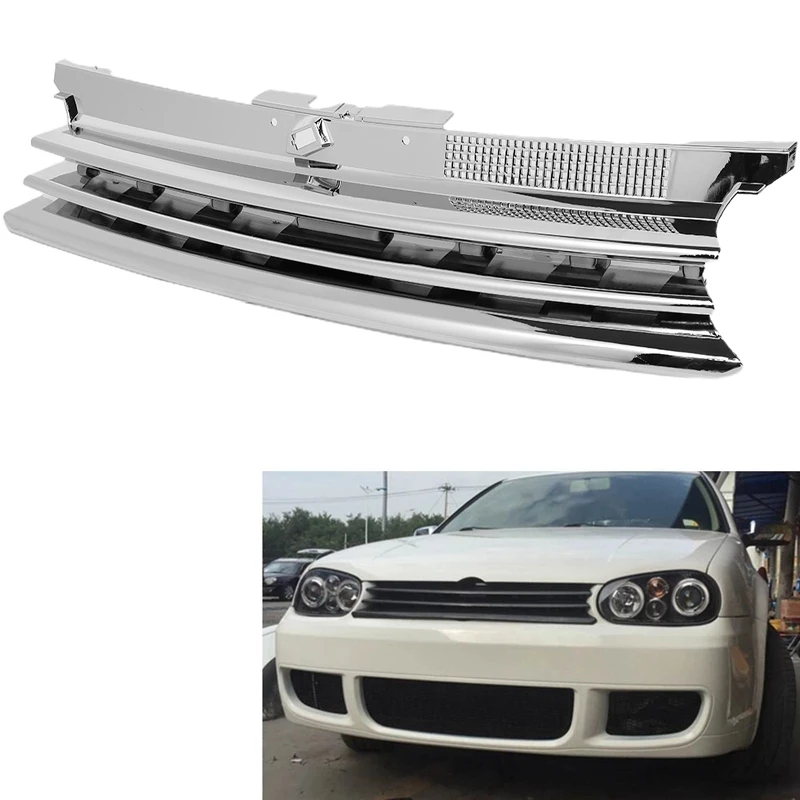 Chromed Car Grill Front Hood Grille For GOLF 4 Bora MK4 R32 1999-2005 1J0 853 655 G