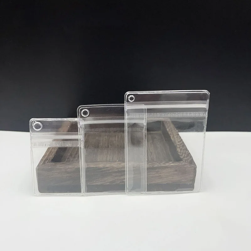 200pcs PVC Self Sealing Jewelry Bag with Hole Thick Necklace Bracelet Ziplock Bag Ring Storage Holder Bag Anti-oxidation