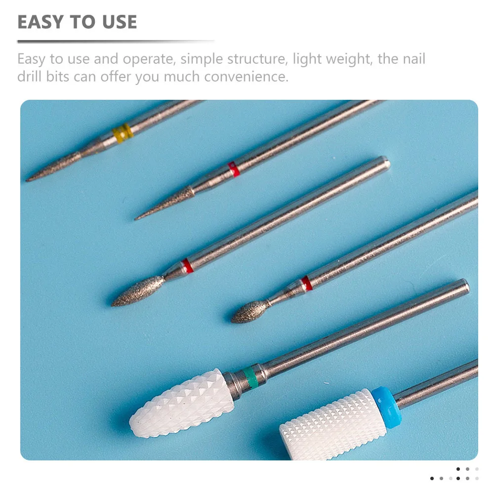 7 قطعة مانيكير مسمار لقمة ثقب كربيد التنغستن خفيفة الوزن قوية لإزالة جيل الأظافر البشرة المحمولة صالون الاستخدام المنزلي #4