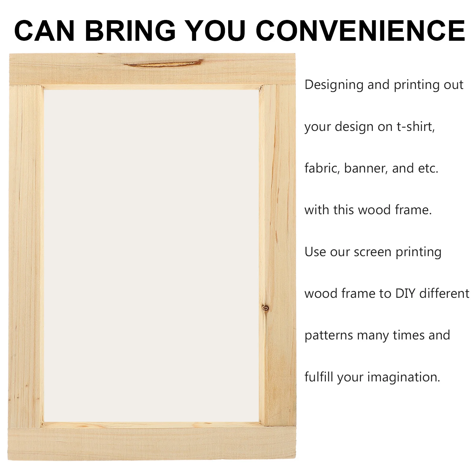 

Premium Wooden Screen Printing Frame 40x50cm Reusable DIY Printing Tool for T-Shirt Fabric Banner Craft Work Professional Sturdy
