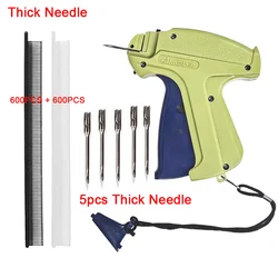 Clothing Tag Gun Set Thick Gun 1200 Glue Needles 5 Steel Thick Needle Price Tag Machine DIY Apparel Tagging Guns Sewing