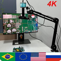 4K Digital Microscope,150X/180X Zoom C Mount Lens,48MP/13MP USB HDMI Video Microscope Camera,Full HD Industrial Microscope