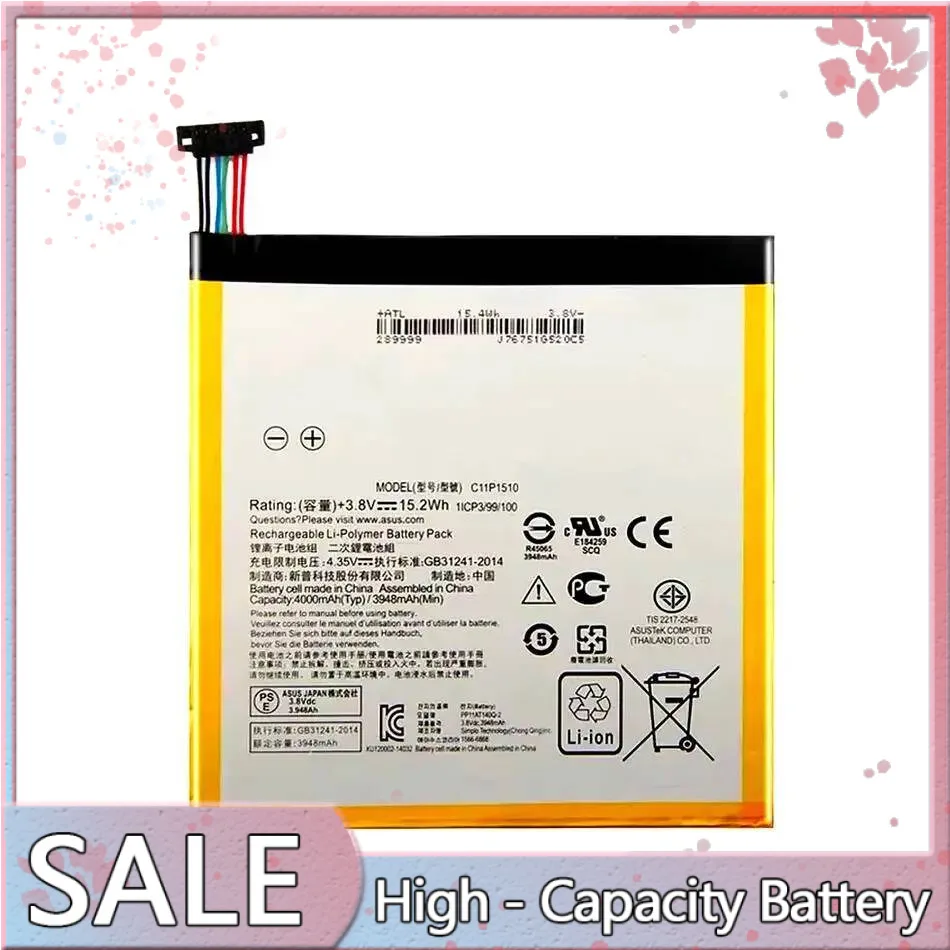 

C11P1510 Tablet Battery Safe 4000mAh For Asus Zenpad S 8.0 Z580CA