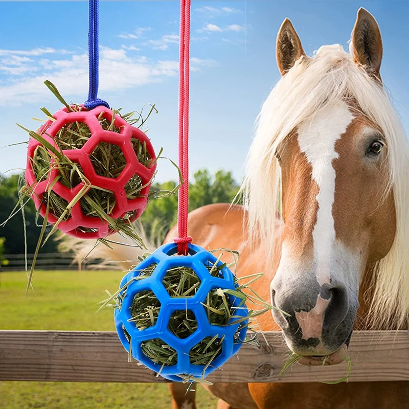 New-2 Packs Horse Treat Ball Hay Play Ball,Goat Hay Ball Hanging Feeding Toy For Sheep Horse Goat Feeder And Relieve Stress