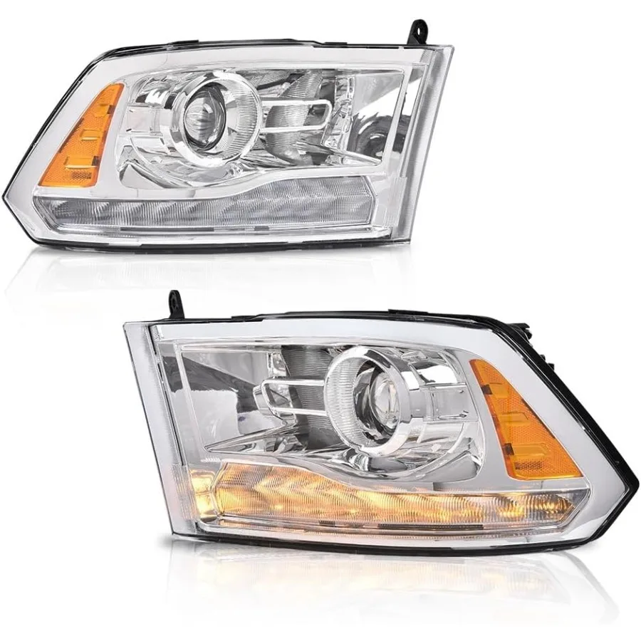 

Светодиодные фары в стиле планки в сборе с лампочками, совместимые с 20132018 Dodge Ram 1500 2500 3500 пара фар Clea