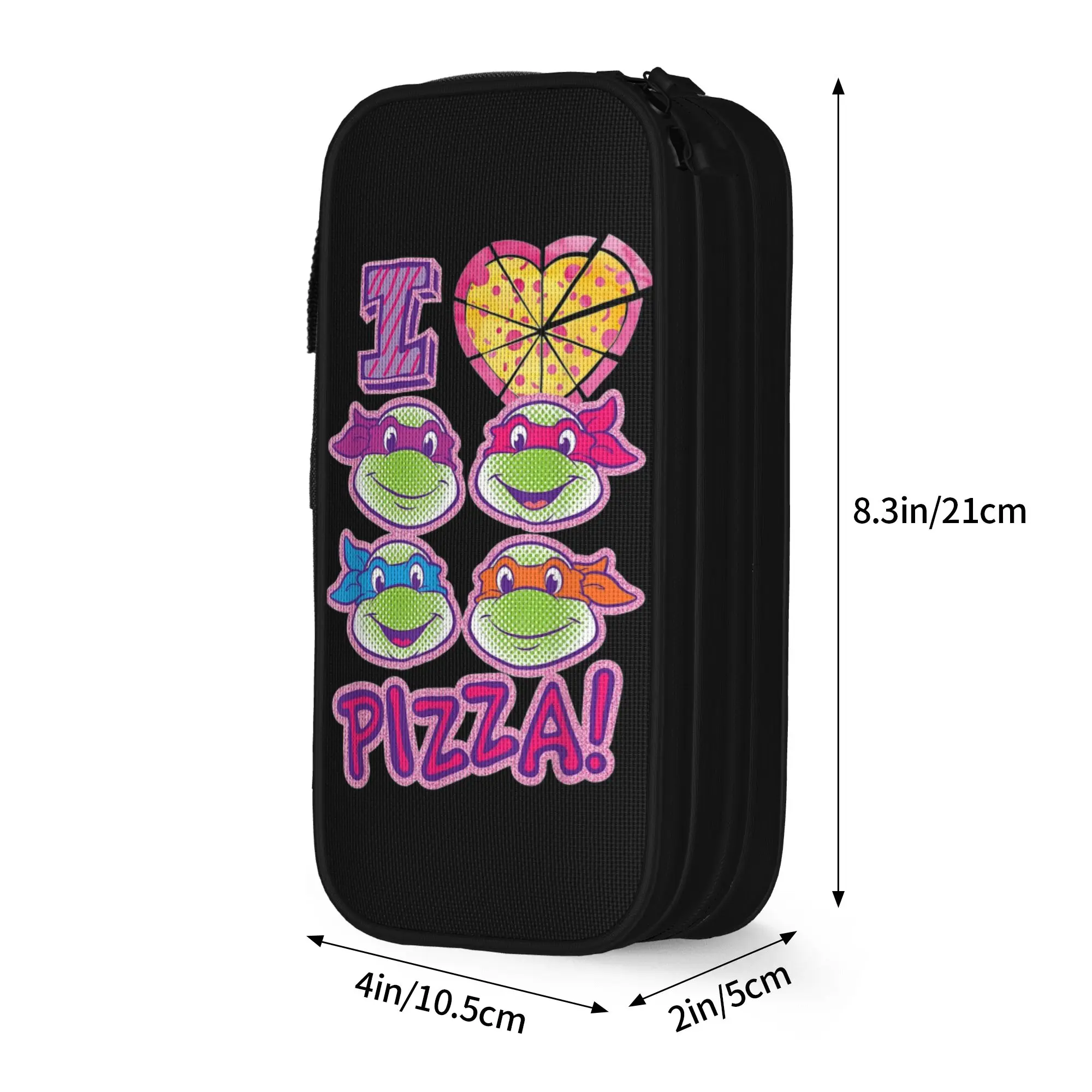 New TMNT T-Turtles Love Pizza Retro Pencil Cases Pencilcases Pen Holder Large Storage Bags School Supplies Cosmetic Stationery