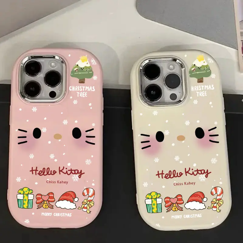 Cute Christmas Sanrio Hello Kitty Case for OPPO Reno 12F 11F 5G 7 4G 5 6 Lite 8 A78 A98 A58 5G A38 A18 A17 A16 A15 A57 A77 Cover