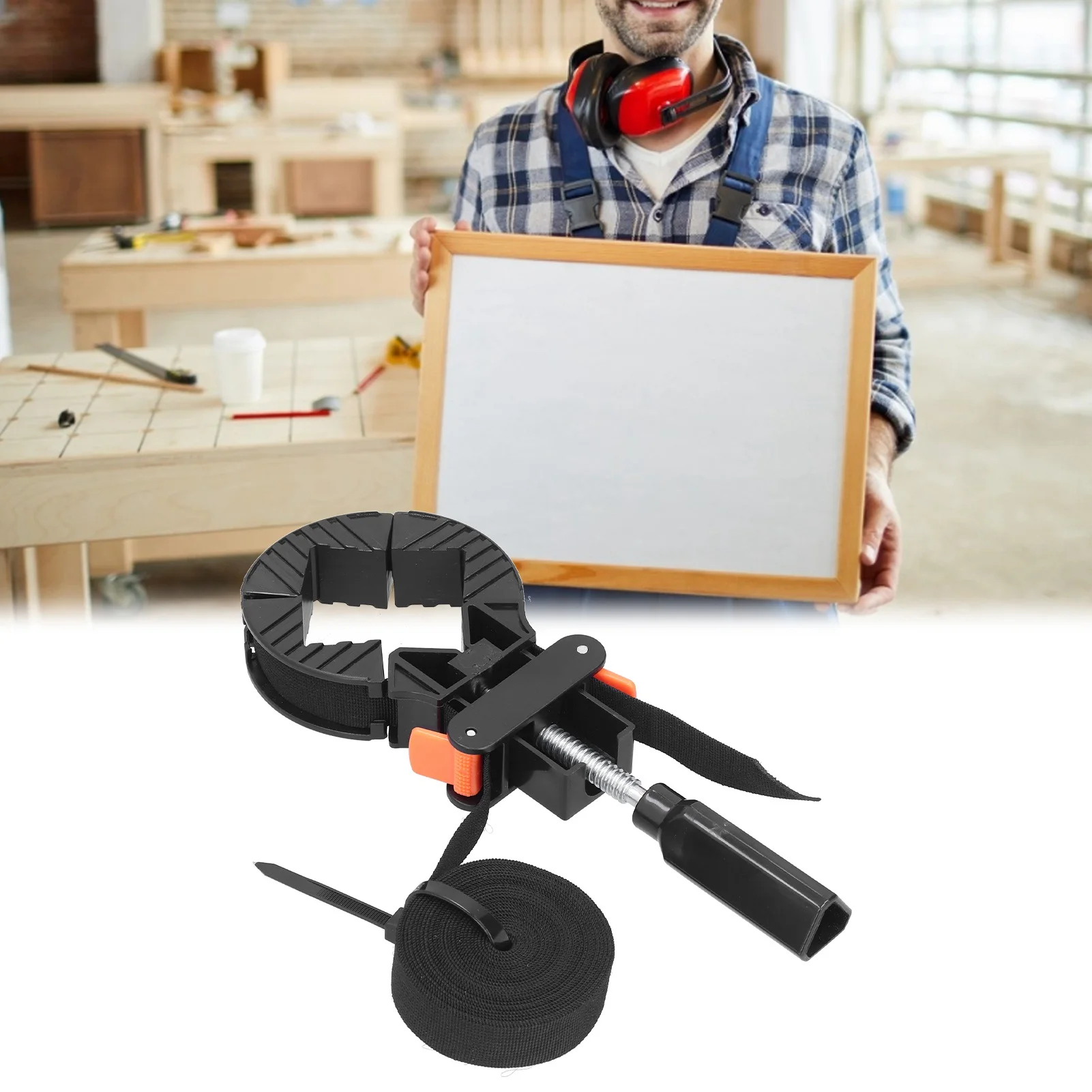 Woodworking Picture Frame Clip Adjustable 90 Degree Woodworking Frame Clamp Strap Holder Woodworking Frame Corner Clamp view 3