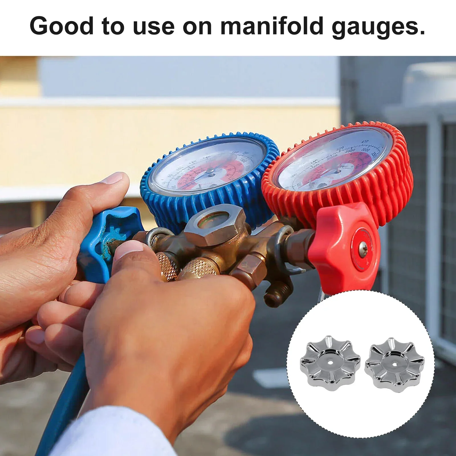 2pcs Knob Handles Square Mounting Port 13mm Height Faucet Handles For Air Conditioner Knob Manifold Gauges Plastic