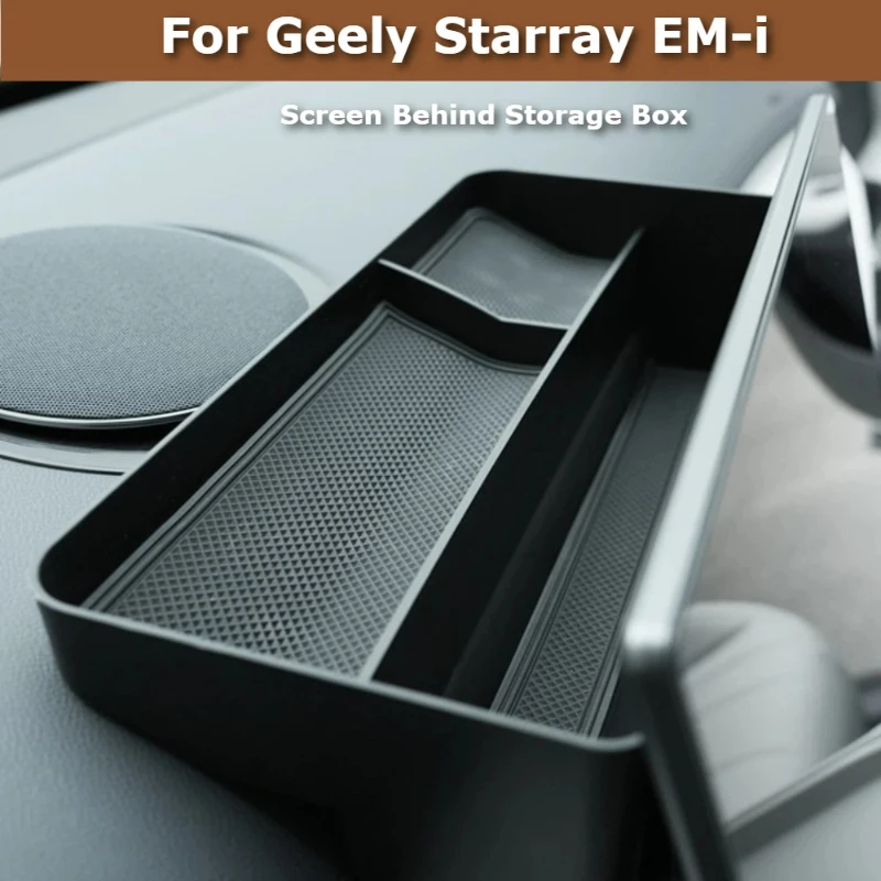 For Geely Starray EM-i 2025 2026 Screen Behind Storage Box Navigation Display Organizer Tray Center Console Holder Interior Trim