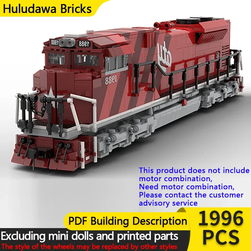 

Модель городского автомобиля MOC, строительные кирпичи SD70ACE, дизельный локомотив, поезд, модульная технология, сборка, детские игрушки, костюм, подарки, праздник