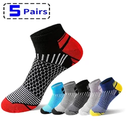 New Men's Cushioned Ankle Socks Low Cut Athletic Socks Sports And Leisure Waist Design Running Cycling Hiking Socks 5Pairs