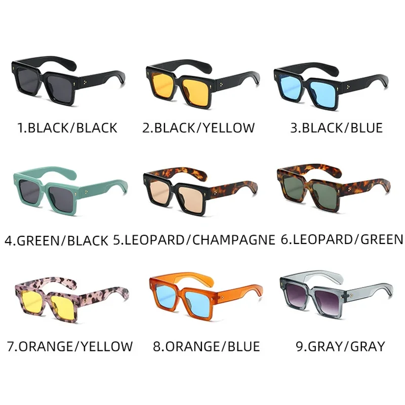 Classic Square Luxury Brand Designer Sunglasses Women For Men Trend Sun Glasses Vintage Rivet Punk Sexy Ladies Eyeglasses Shades