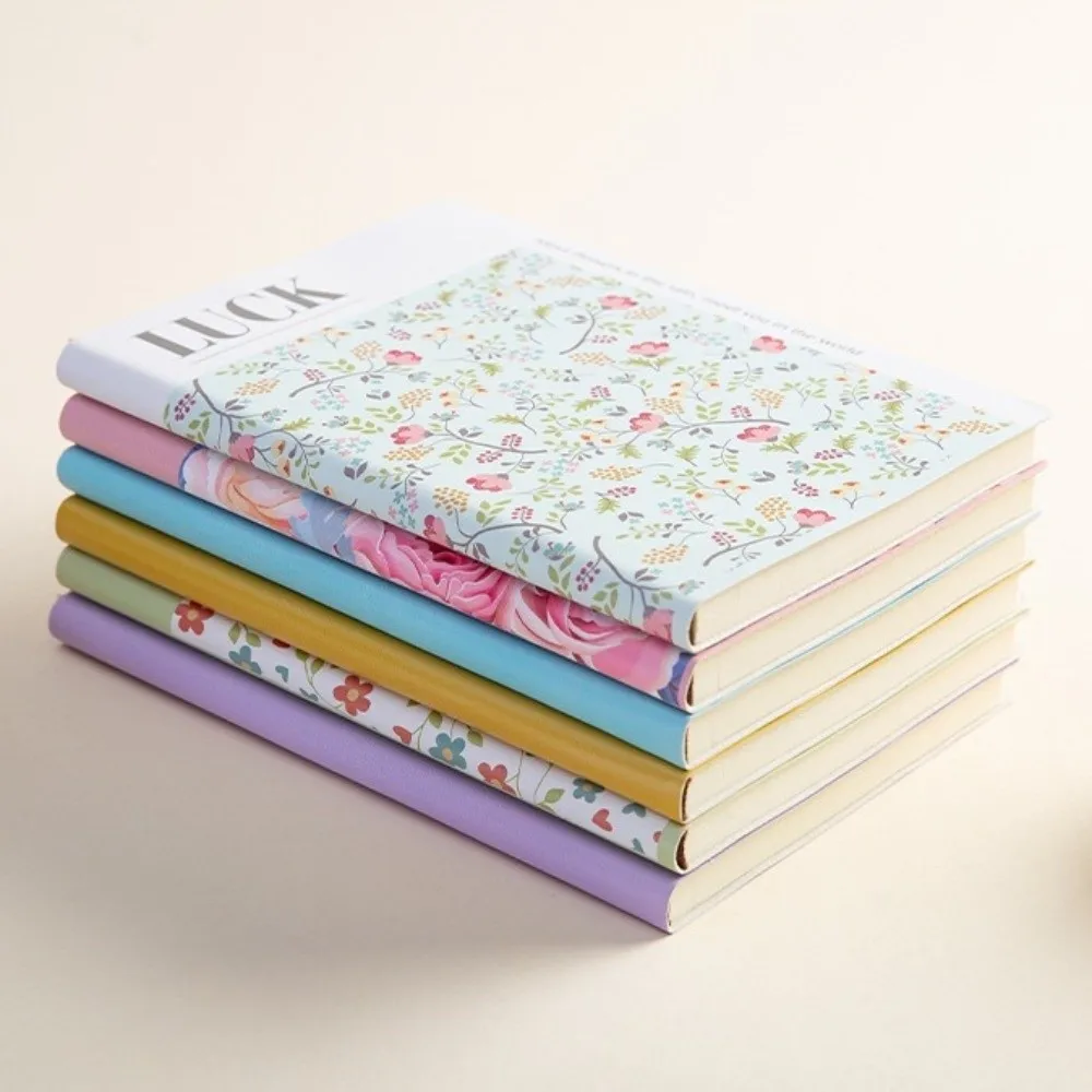 Cute Floral Flower Notebook Thickened Stationary Office Journal Diary Notepad PU Leather Portable Class lined NoteBook Travel