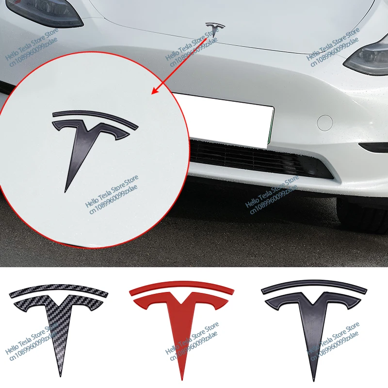 Car Front Bonnet Grill Rear Boot Tailgate Emblem Logo Badge Sticker For Tesla Model X Model S Y 3 Roadster P75D P85D P90D P100D