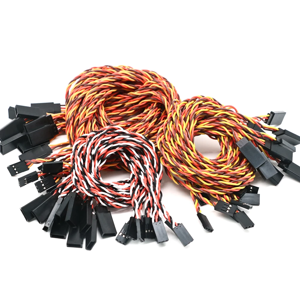 10pcs 10/15/30/50/100cm Servo Extension Cable 30 / 60core for Futaba JR Anti-interference Servo for RC Helicopter Part