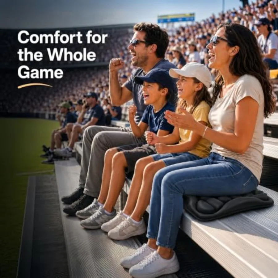 Stadium Seat Cushion for Bleachers, Portable Air Cell Seat Pad with Built-in Pump, Lightweight Inflatable Cushion for Game Day,