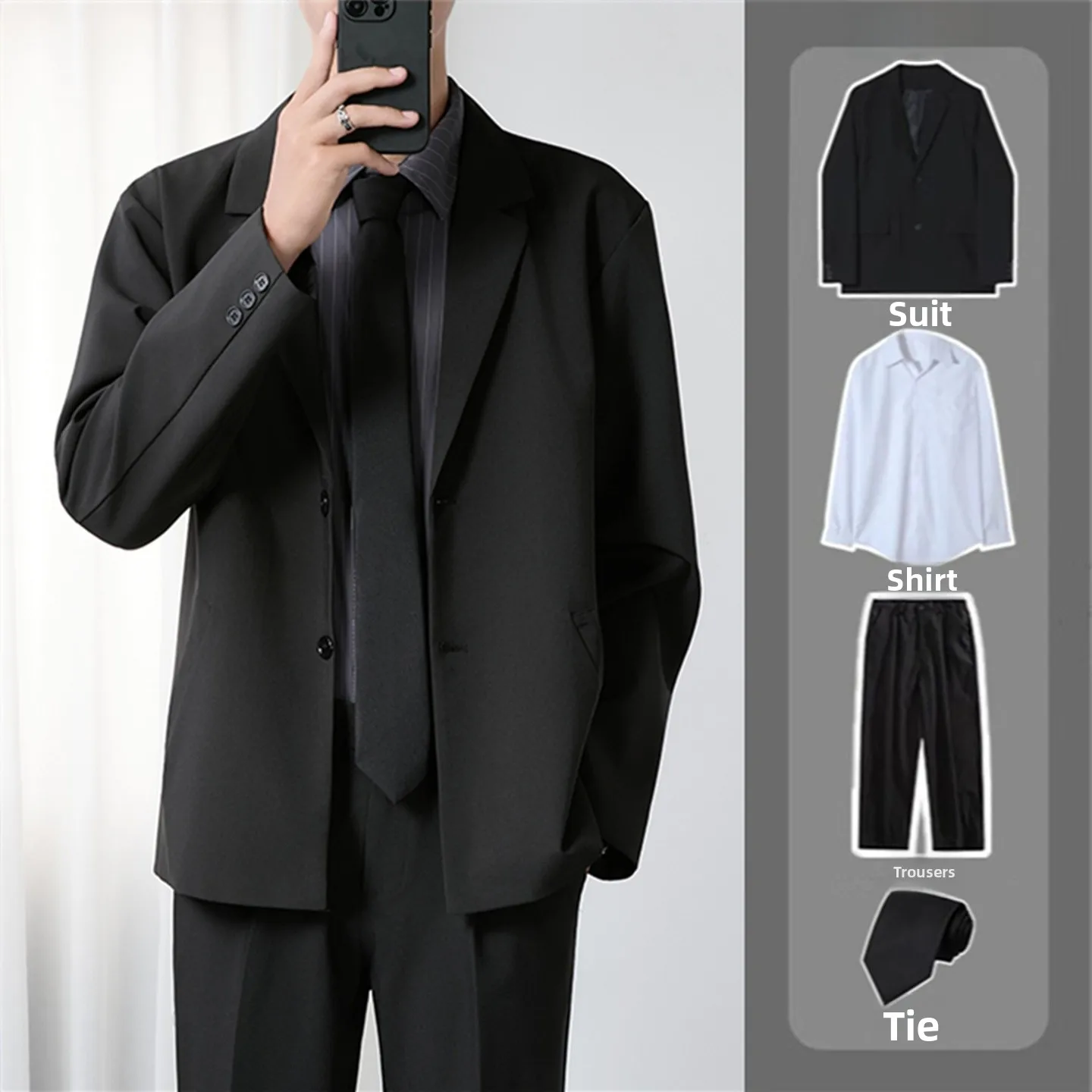 

Bla Casual Men's Suit Jaet Spring Autumn Busin High-End Versatile Men's Western Suit Set Formal Stand Fit Long Sve