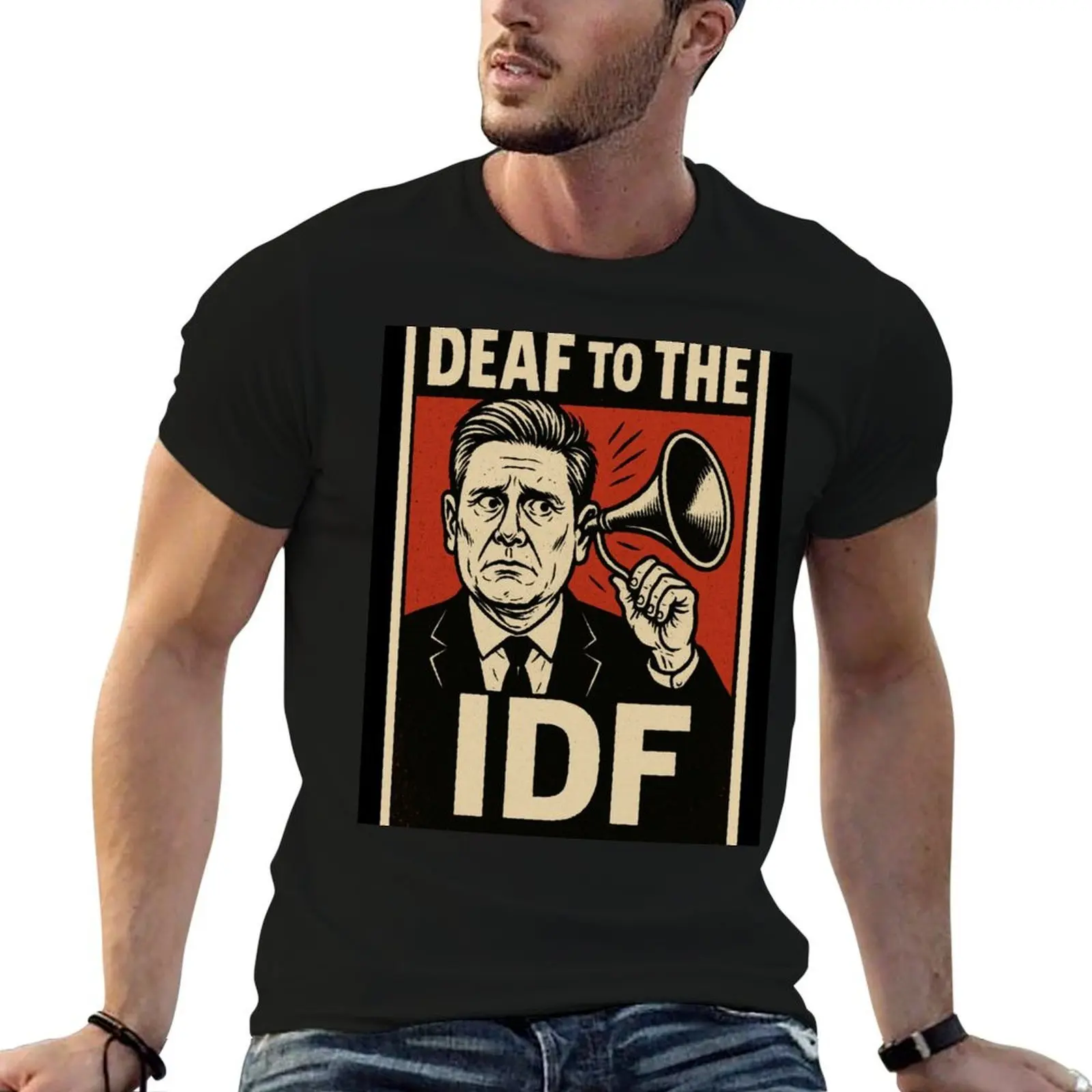 

DEAF TO THE IDF T-Shirt man t shirt summer men t shirt cotton 100% T-Shirt