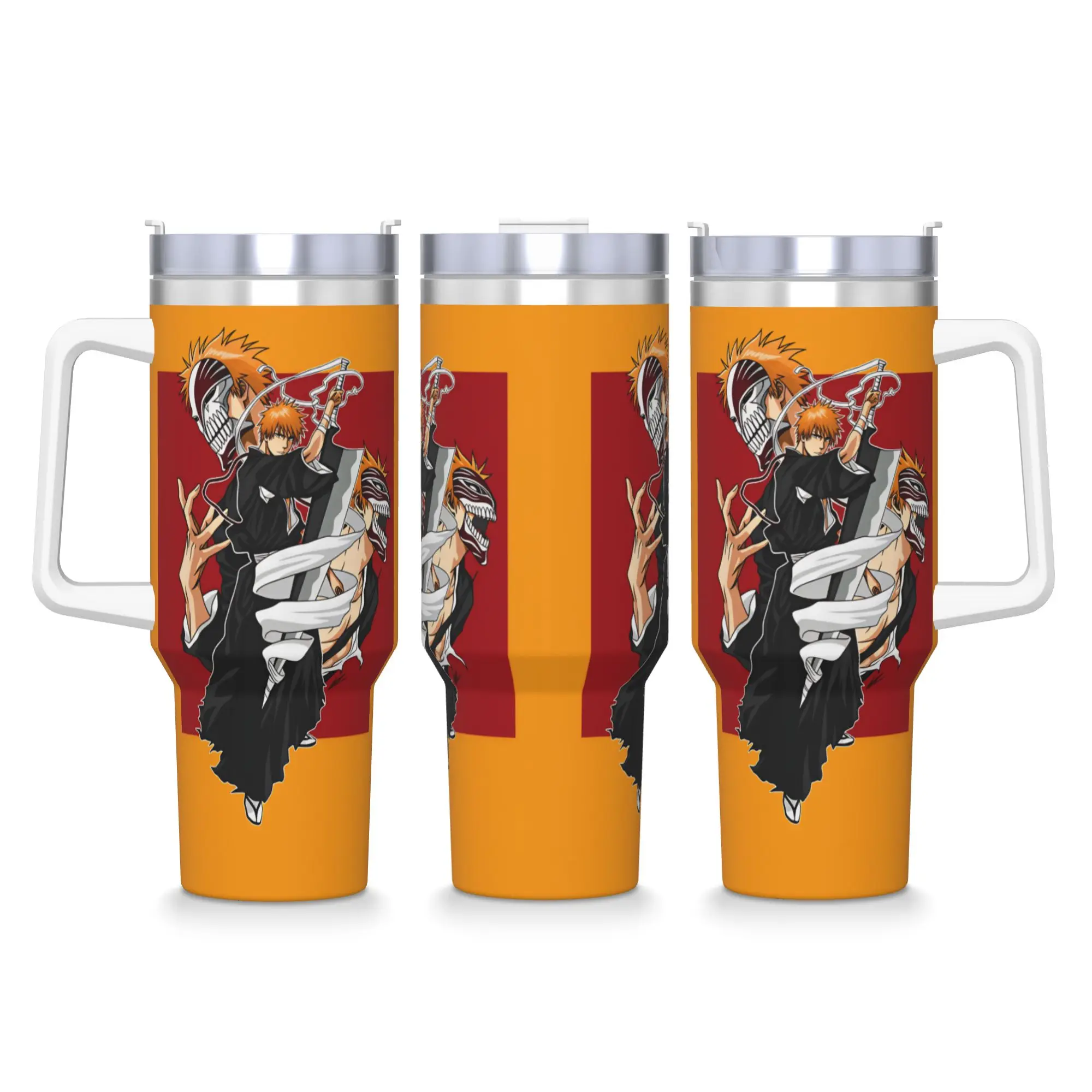 Bleach Kurosaki Ichigo Anime Cartoon Stainless Steel Tumbler Travelist Mugs Cup Large Capacity Thermal Mug Portable Water Bottle