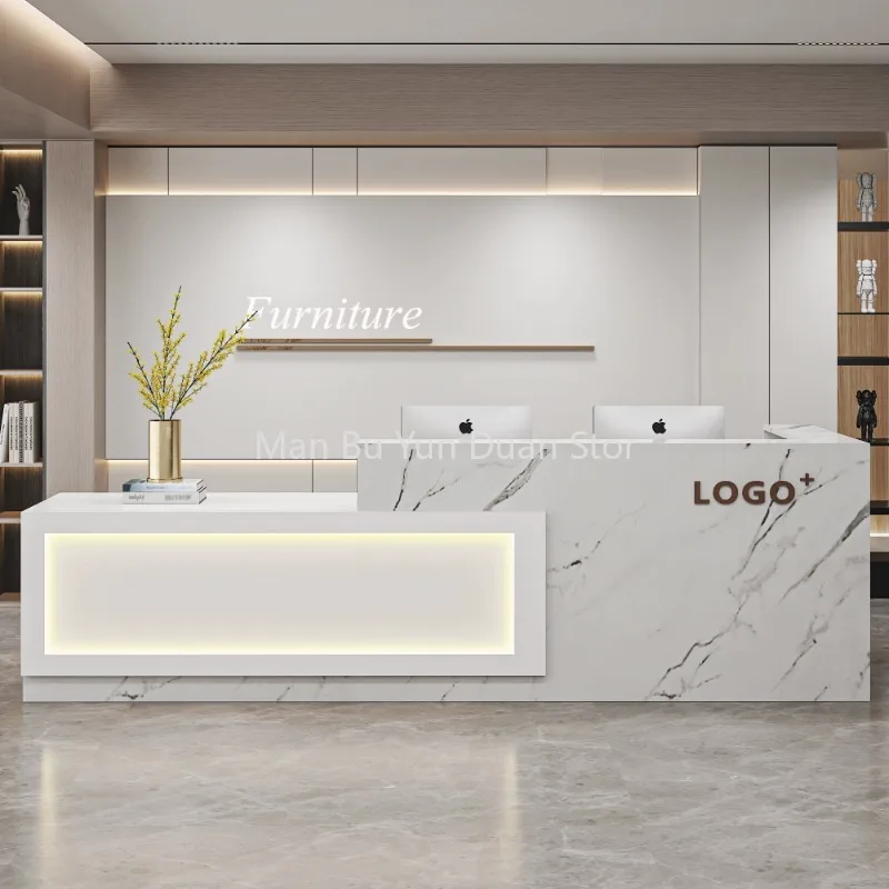 Modern Simple Reception Desks Standing Spa Checkout Cashier Simple Office Luxury Business Mobile Empfangstheke Home Furniture