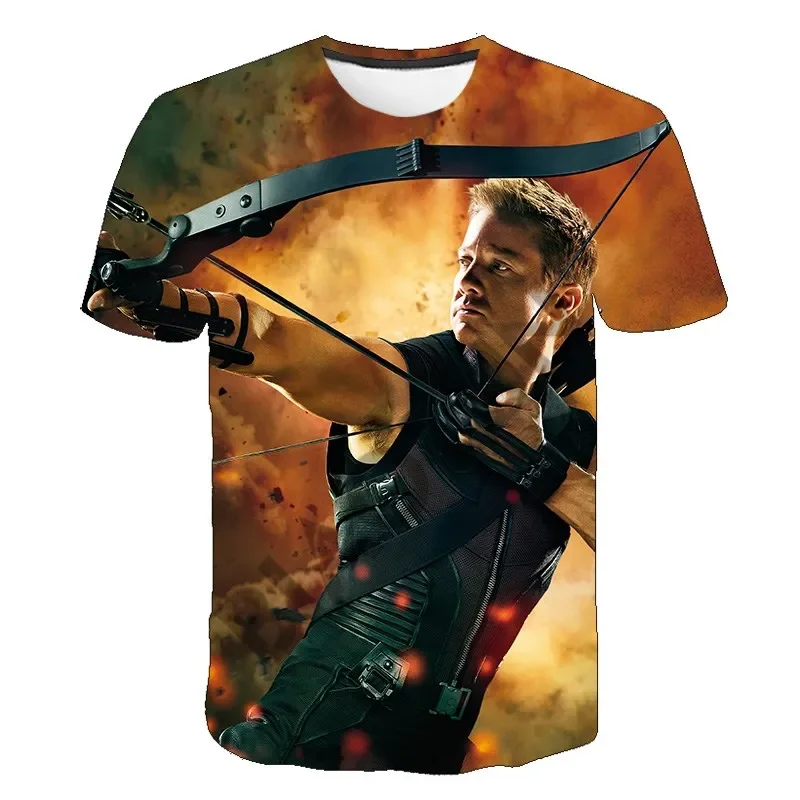 Marvel Avengers Hawkeye Children Funny T Shirt 3D Baby Kids Boys Girls Children Short Sleeve Summer Clothing Teenager Cosplay