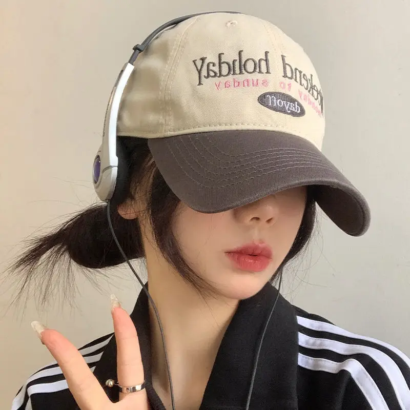 Baseball Cap Big Head Around Female Wide Curved Eaves Show Face Small Soft Top Couple Hat in Autumn and Winter Everduck Cap