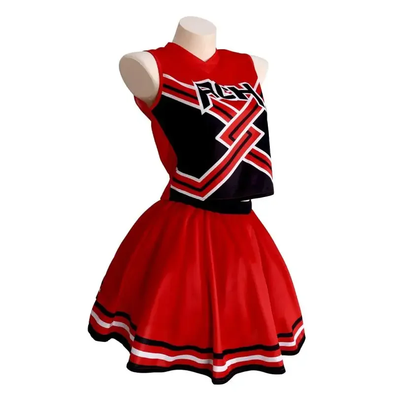 Womens Halloween Cheerleader Cosplay Outfit Bring it On Printed Tank Top Mini Skirt Uniform In Stock view 4