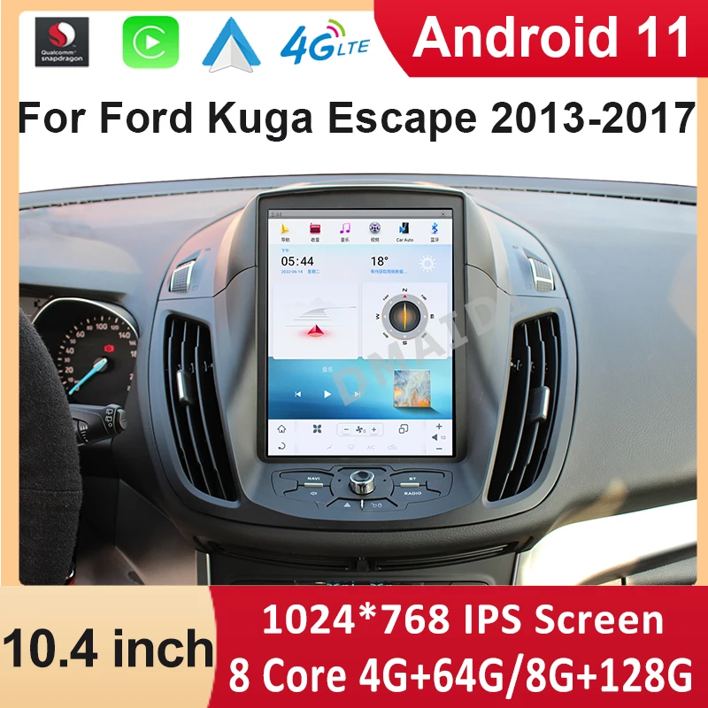 

Android 11 GPS Navigation For Ford Kuga 2013 - 2017 10.4" Snapdragon 665 Car Radio Multimedia Player Carplay Auto 4G DSP Stereo