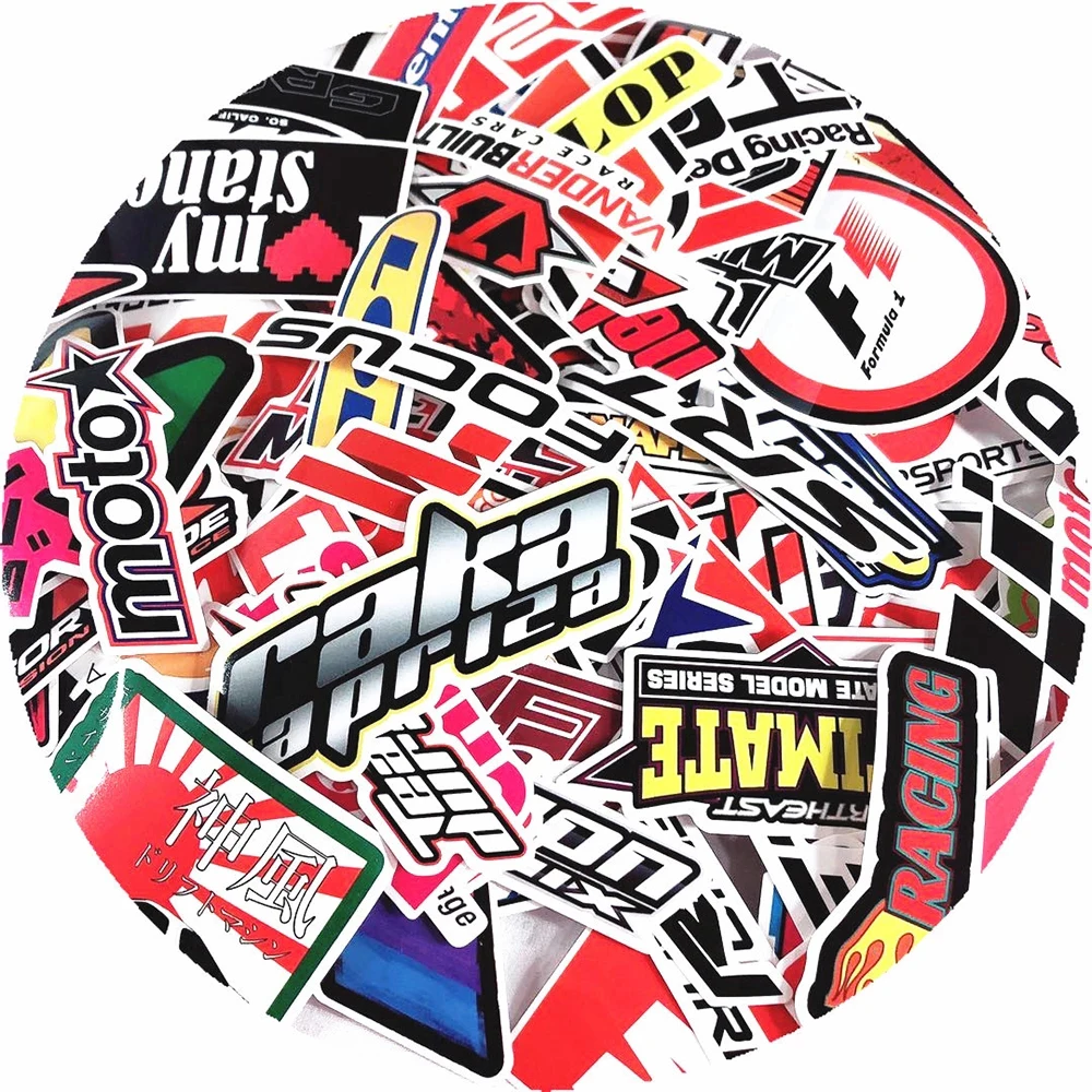 10/30/50/100pcs Cool Car Motorcycle JDM Modification Graffiti Stickers Skateboard Phone Car Luggage Helmet Waterproof Sticker