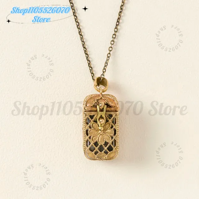 Tiny Tarot Card Necklace, Necklace with 22 Mini Colorful Cards in Cage Pendant