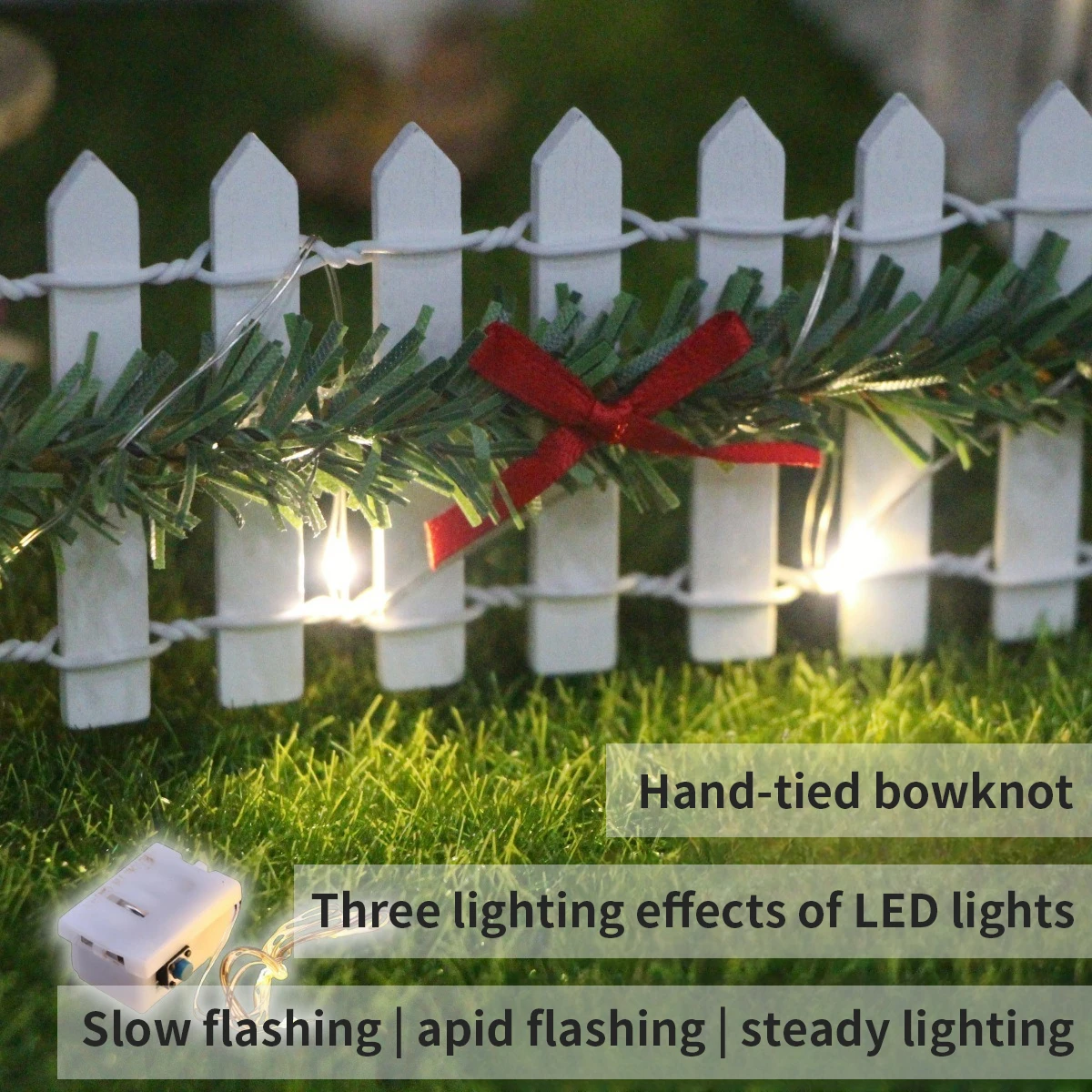 Pagar Kayu Miniatur Taman Peri - Led Fairy String Lights ulasan dan harga