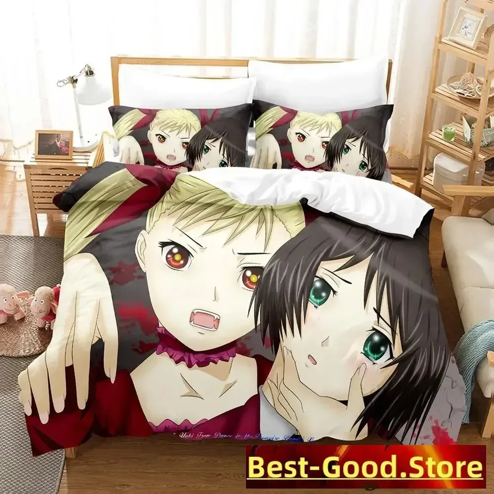 

Kawaii Dance In The Vampire Bund Printed Bed Set Duvet Cover Pillowcase Bedding Set Linen Sheet Quilt Cover Full Queen King Size